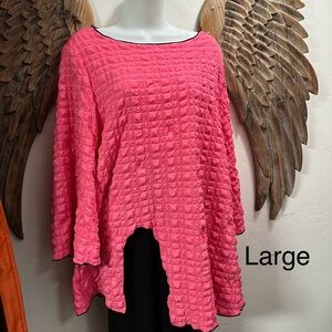 Vibrant Pink Textured Women's Tunic